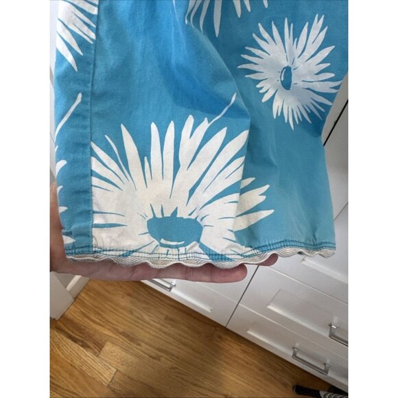 VTG Y2K SM Juicy Couture Wide Leg Pajama Bottoms Lounge Pants Turquoise Floral - Picture 9 of 12